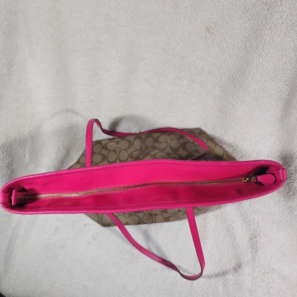 Coach Signature Luxury F34104 Leather Tote Khaki/Carol - Picture 12 of 16